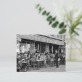 Schwarzes u. weißes Paris-Café Postkarte (Stehend Vorderseite)