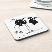 Schwarzes u. weißes Pferd, das Cartoon tritt Getränkeuntersetzer (Linke Seite)
