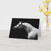 Schwarzes u. weißes Pferd Karte (Gelbe Blume)
