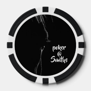 Schwarzes u. weißes PferdeSilhouette Pokerchips