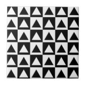 Schwarzes u. weißes Retro Geometrics Fliese (Vorderseite)