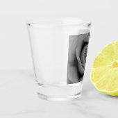 Schwarzes u. weißes Rosen-Schuss-Glas Schnapsglas (Links)