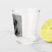 Schwarzes u. weißes Rosen-Schuss-Glas Schnapsglas (Rechts)