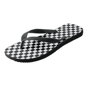 Schwarzes u. weißes Schachbrett Badesandalen