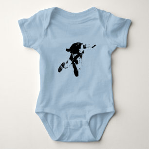 Schwarzes u. weißes Skydiving Baby Strampler