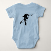 Schwarzes u. weißes Skydiving Baby Strampler (Rückseite)