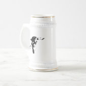 Schwarzes u. weißes Skydiving Bierglas (Vorderseite Links)