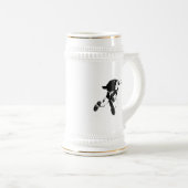 Schwarzes u. weißes Skydiving Bierglas (VorderseiteRechts)