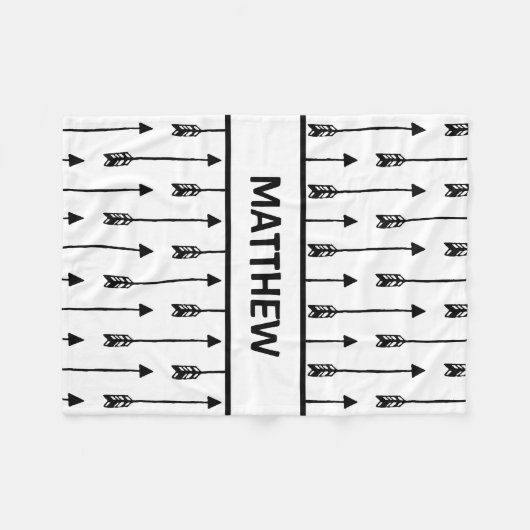 Schwarzes u. weißes Stammes- Fleecedecke (Vorderseite (Horizontal))