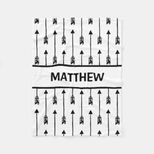 Schwarzes u. weißes Stammes- Fleecedecke