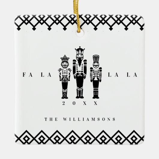 Schwarzes u. weißes Trendy Keramikornament (Vorderseite)