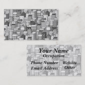 Schwarzes u. weißes vektorStadtbild Visitenkarte (Vorne/Hinten)