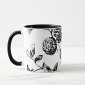 Schwarzes u. weißes Vintages botanisches Tasse (Links)