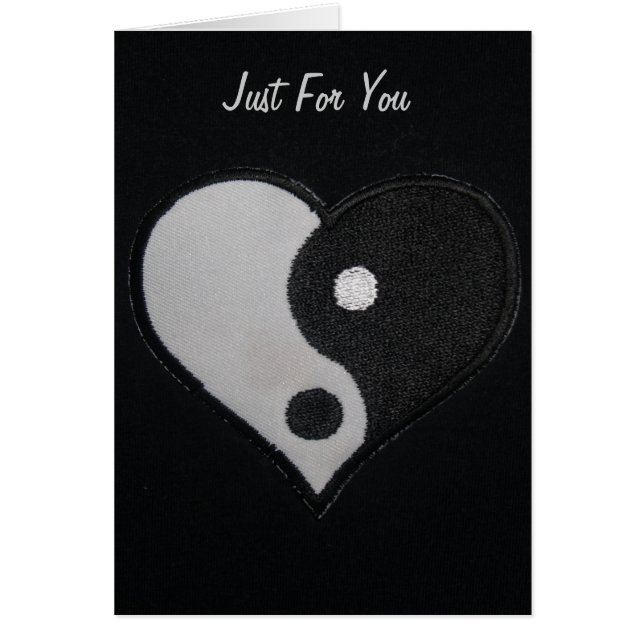 Schwarzes u. weißes Ying Yang Herz (Vorne)