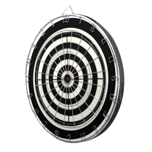 Schwarzes u. weißes Ziel Dartscheibe (Vorderseite rechts)