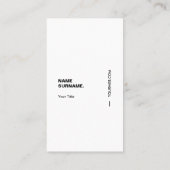 Schwarzes u. WhiteTypography Visitenkarte (Rückseite)