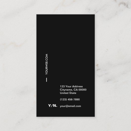 Schwarzes u. WhiteTypography Visitenkarte (Vorderseite)