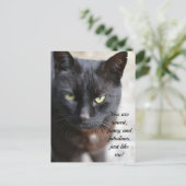 Schwarzes Übersichtsbild mit Motivierend Zitat Postkarte (Stehend Vorderseite)