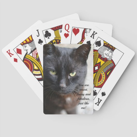 Schwarzes Übersichtsbild mit Motivierend Zitat Spielkarten (Rückseite)