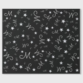 schwarzes Umhüllungspapier mit Sonderzeichen und S Geschenkpapier (Flach)