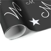 schwarzes Umhüllungspapier mit Sonderzeichen und S Geschenkpapier (Rolleneckpunkt)