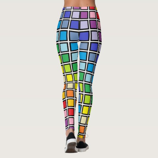 Schwarzes umrissene breitere leggings (Rückseite)