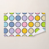 Schwarzes umrissene Pastellregenbogen-Tupfen Badhandtuch Set (Handtuch)