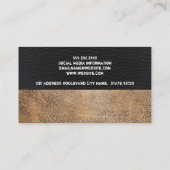 Schwarzes und abgetragenes braunes Leder Visitenkarte (Rückseite)