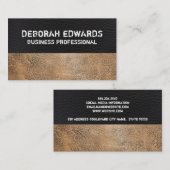 Schwarzes und abgetragenes braunes Leder Visitenkarte (Vorne/Hinten)