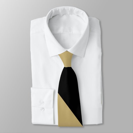 Schwarzes und altes Goldc$diagonal-gestreifte Krawatte (Gebunden)