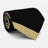 Schwarzes und altes Goldc$diagonal-gestreifte Krawatte (Gerollt)