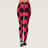 Schwarzes und amerikanisches Rose Square Pattern Leggings (Rückseite)