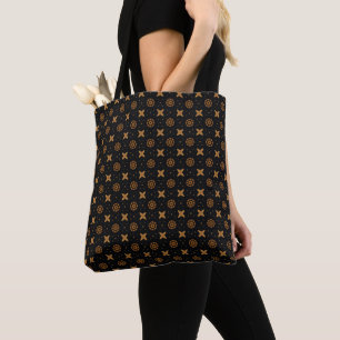 Schwarzes und antikes goldenes ornamentales geomet tasche