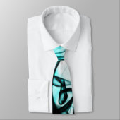 Schwarzes und Aqua-aquamarines abstraktes Krawatte (Gebunden)