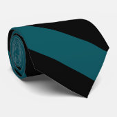 Schwarzes und Aquamarin-Gestreiftes Krawatte (Gerollt)