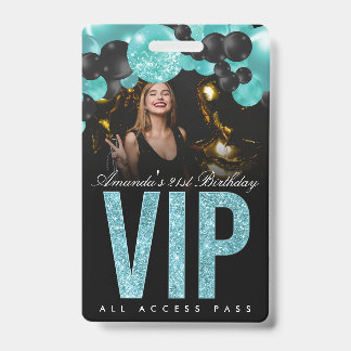 Schwarzes und Aquamarines benutzerdefinierbares VI Ausweis