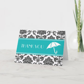 Schwarzes und Aquamarines Brautparty Vielen Dank Dankeskarte