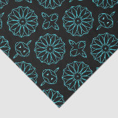 Schwarzes und Aquamarines, stilvolles, geometrisch Seidenpapier (Ausschnitt)