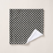 Schwarzes und beiges Handtuch Badhandtuch Set (Waschlappen)