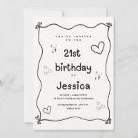 Schwarzes und Beiges Herz Minimaler Geburtstag Ein