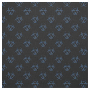 Schwarzes und blaues Biogefährdung-Symbol-Muster Stoff