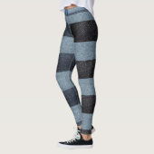 Schwarzes und blaues Gitter Denim Leggings (Links)