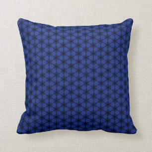Schwarzes und blaues Hexagon-Wurfs-Kissen Kissen