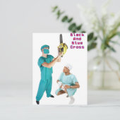 Schwarzes und Blaues Kreuz Postkarte (Stehend Vorderseite)