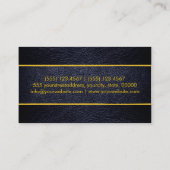 Schwarzes und blaues Leder Visitenkarte (Rückseite)
