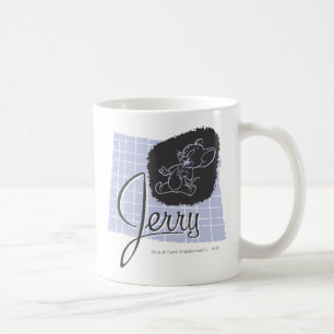 Schwarzes und blaues Skript Jerry Kaffeetasse