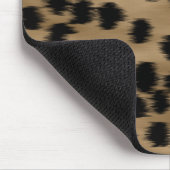 Schwarzes und Brown-Gepard-Druck-Muster Mousepad (Ecke)