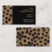 Schwarzes und Brown-Gepard-Druck-Muster Visitenkarte (Vorne/Hinten)