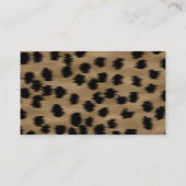 Schwarzes und Brown-Gepard-Druck-Muster Visitenkarte (Rückseite)