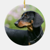 Schwarzes und Dackel 2 TANs Miniture Keramikornament (Hinten)